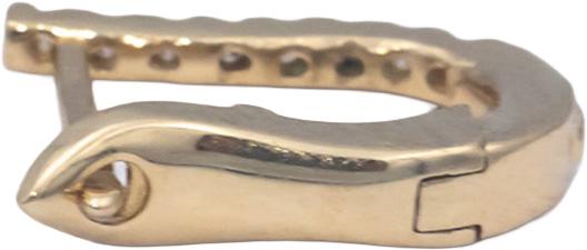 14k Yellow Gold 0.25CT Round Cut Diamond Hoop Huggie Earrings