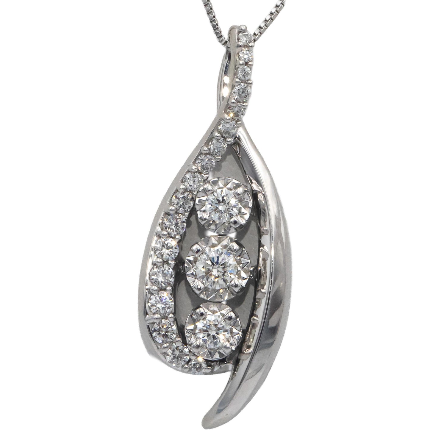 14k White Gold Jewelry 0.50CT VS Round Cut Diamond Pendant Necklace