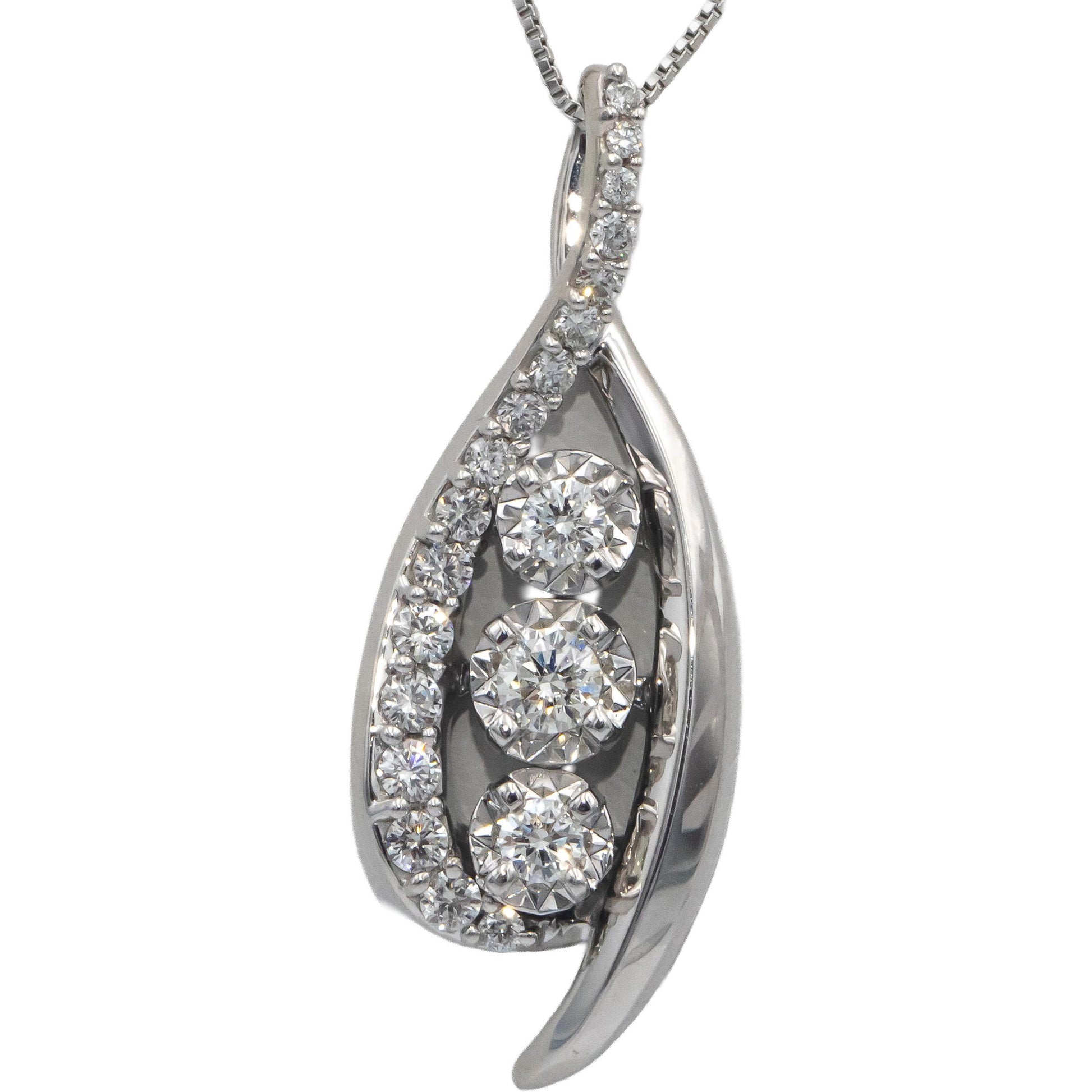 14k White Gold Jewelry 0.50CT VS Round Cut Diamond Pendant Necklace