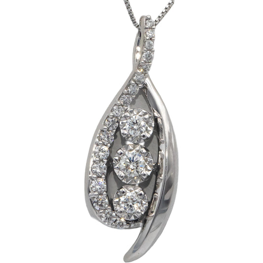 14k White Gold Jewelry 0.50CT VS Round Cut Diamond Pendant Necklace