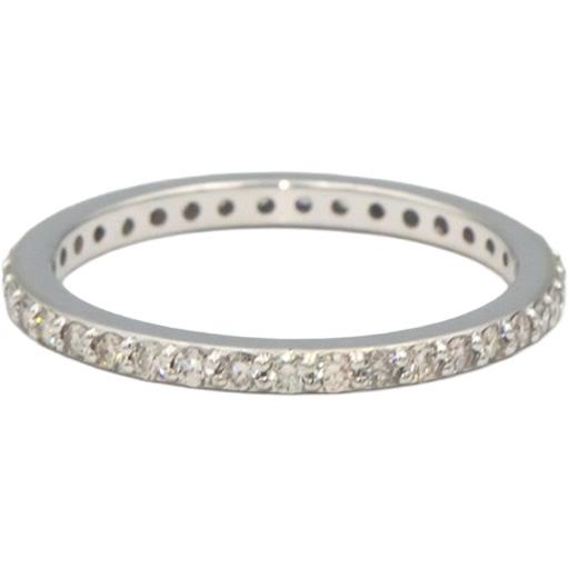 14k White Gold 0.50CT VS Round Cut Diamond Eternity Band Ring Size 7