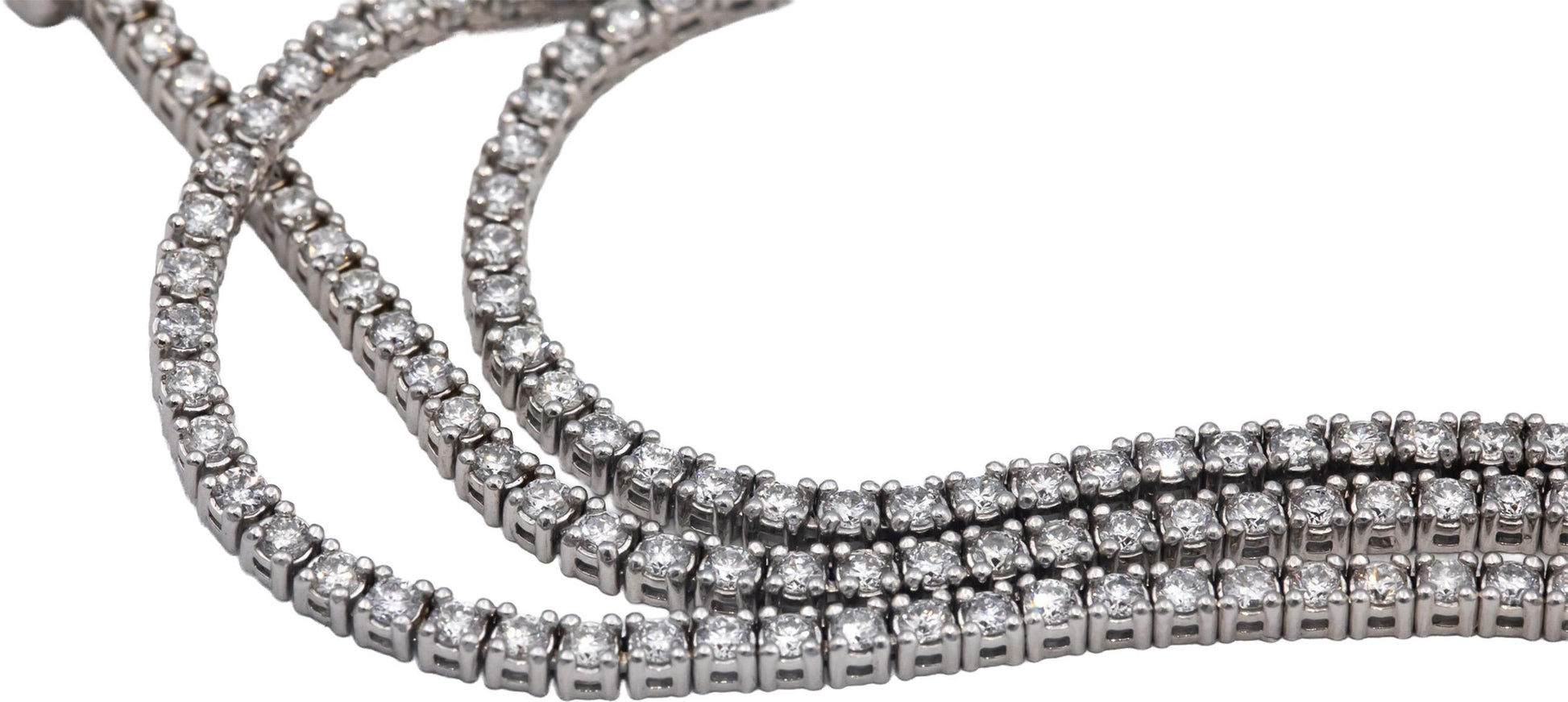 14k White Gold Jewelry Round Cut Diamond Tennis Necklace 18.25" Long 4.51CT