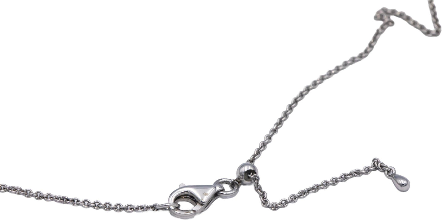 18k White Gold 0.25CT Round Cut Diamond Cluster Elephant Pendant Necklace