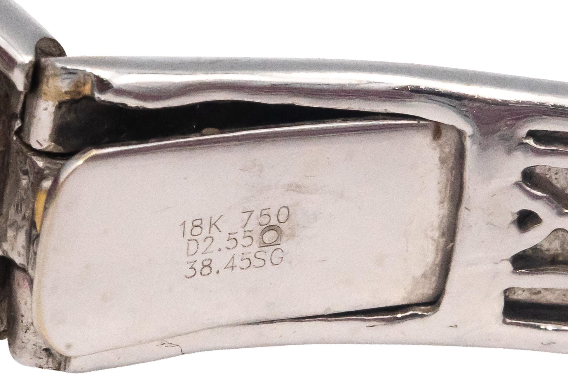 Diamond and Ruby 18k White Gold Cluster Hinged Cuff Bracelet 41.0CT