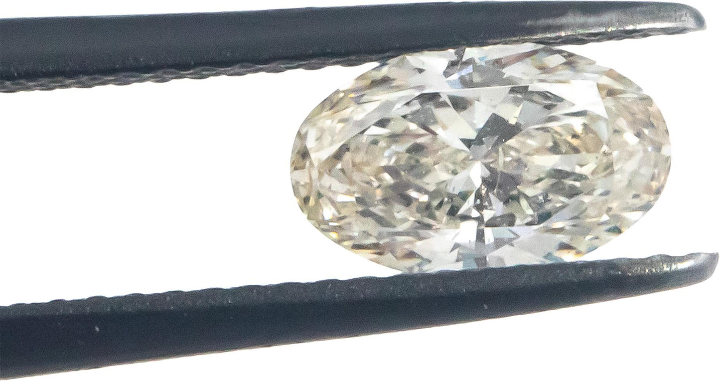 GIA Certified 1.00CT SI2/K,Faint Brown Oval Cut Loose Diamond