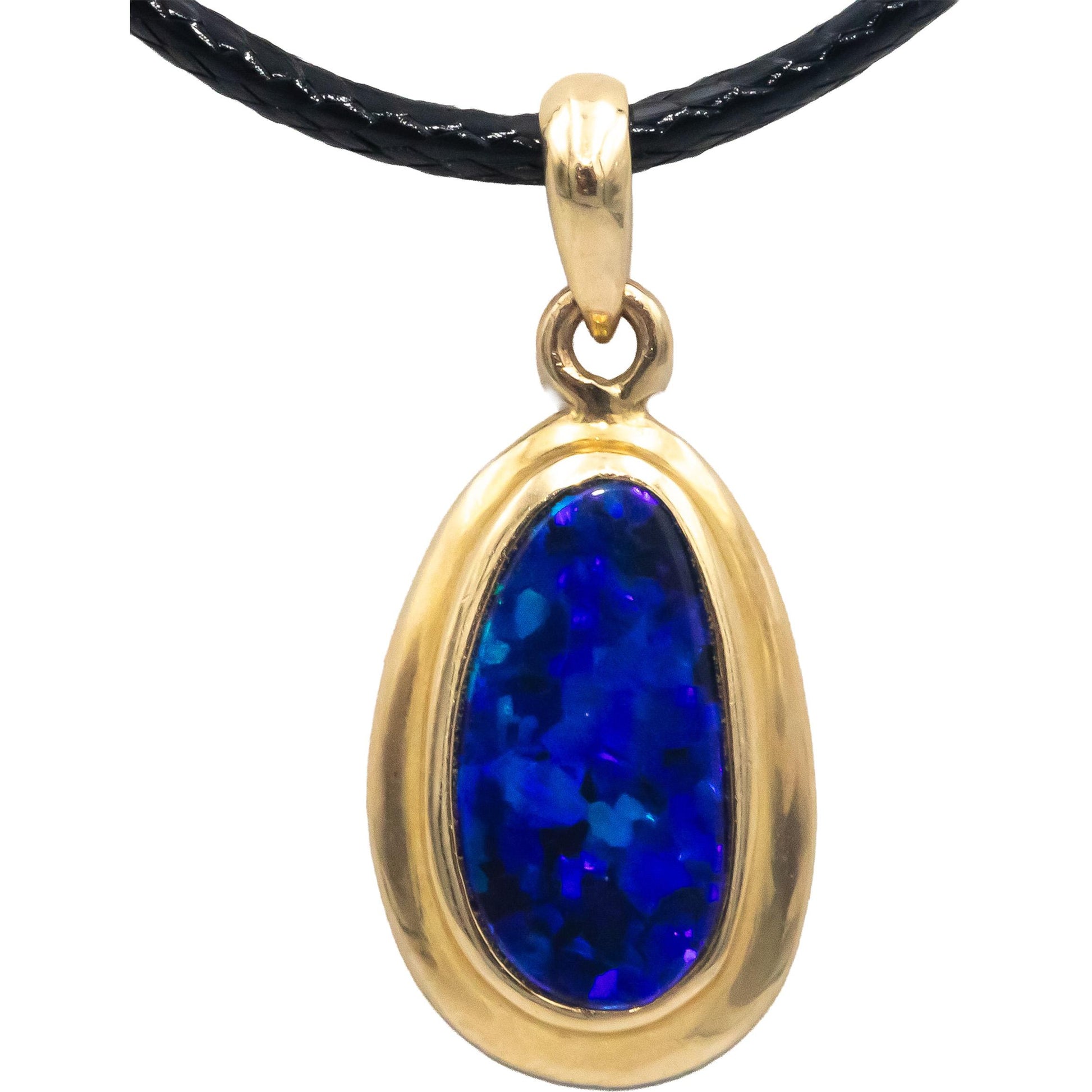 14k Yellow Gold Jewelry 1.50CT Bezel Set Opal Solitaire Pendant Necklace