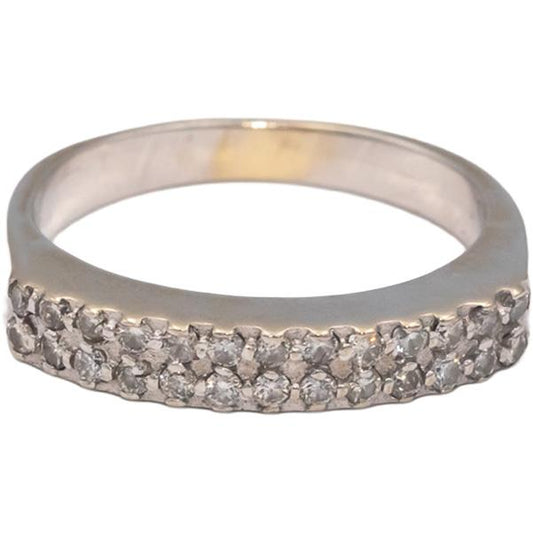 Diamond Round Cut 18k White Gold Wedding Band Ring 0.25CT Size 6.75