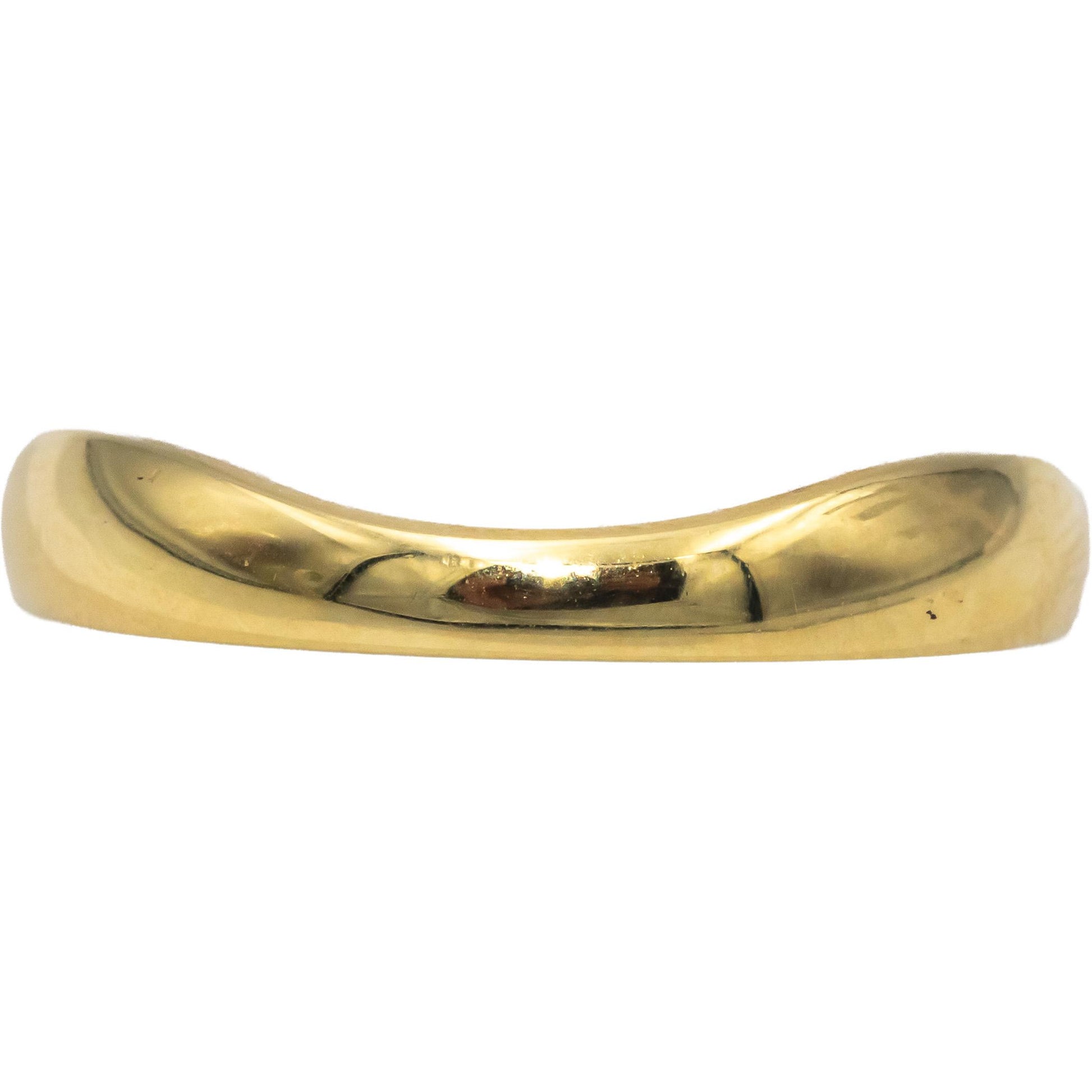 CARTIER 18k Yellow Gold Jewelry Wavy Band Ring Size 11.5