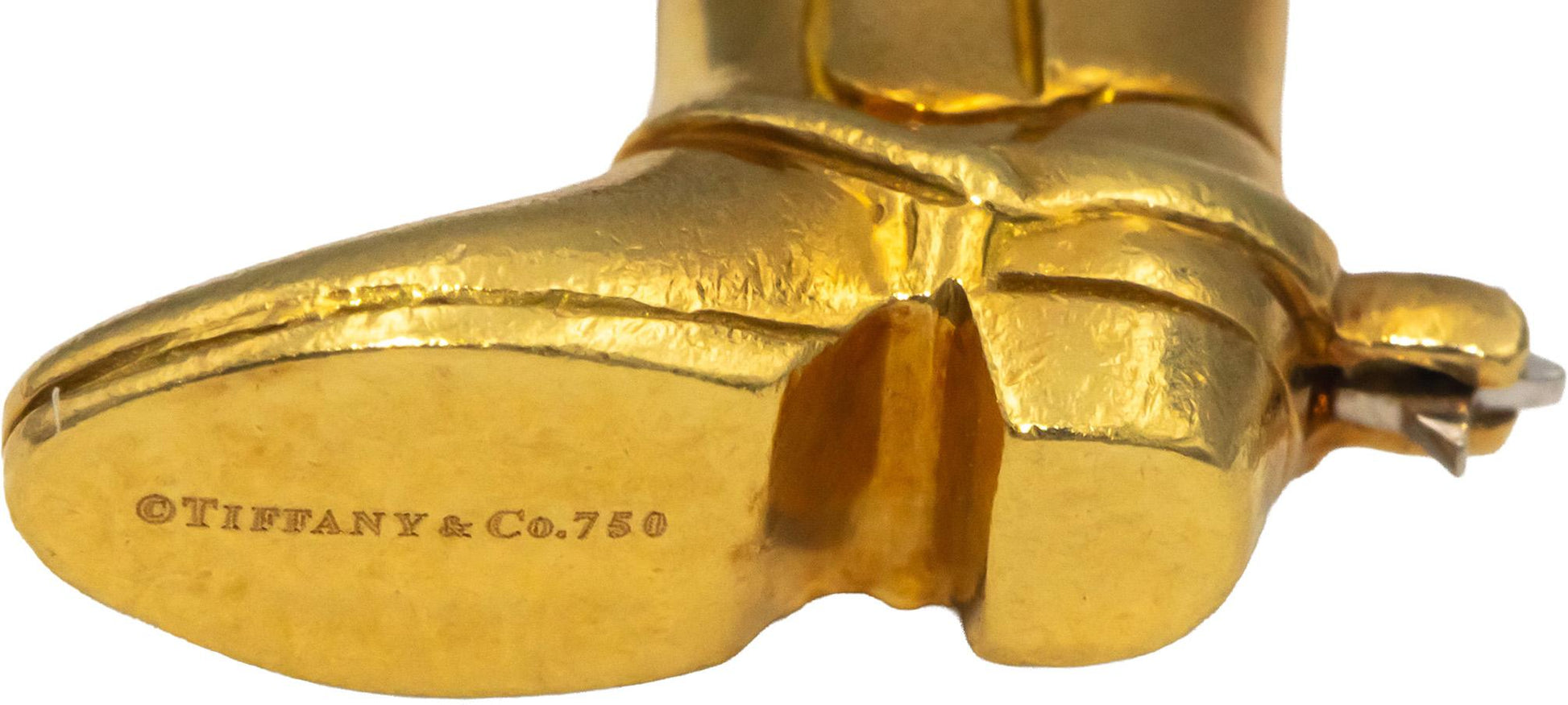 TIFFANY & CO. 18k Yellow Gold Jewelry Cowboy Boot Charm Pendant