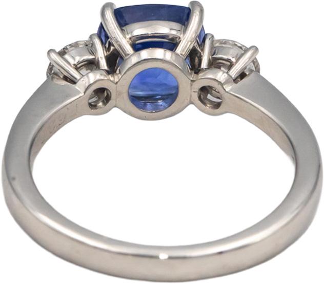 GIA Certified Platinum Royal Blue Sapphire & Diamond Ring 2.92CT Size 6.5