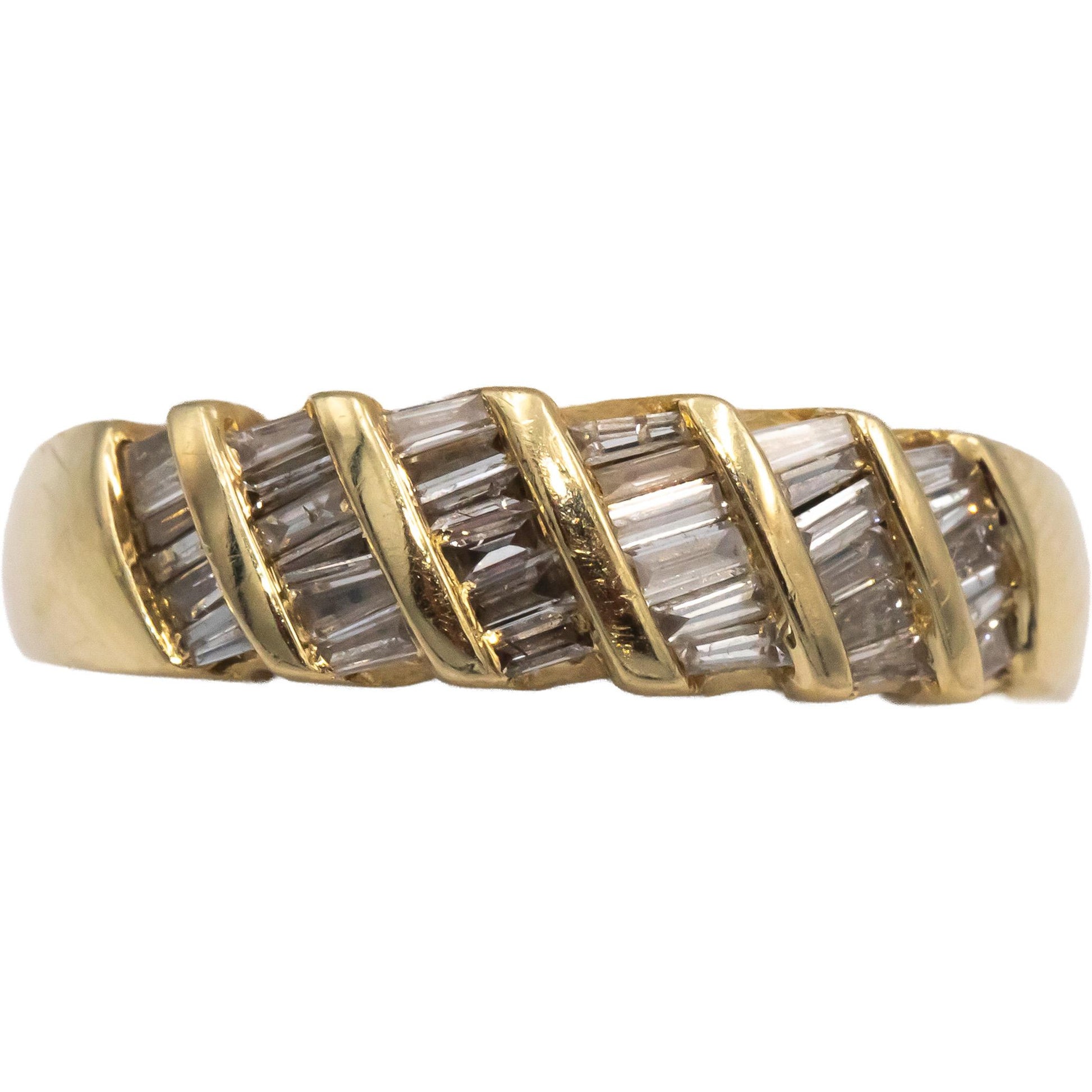 14k Yellow Gold Baguette Cut Channel Set Diamond Band Ring 0.50CT Size 7