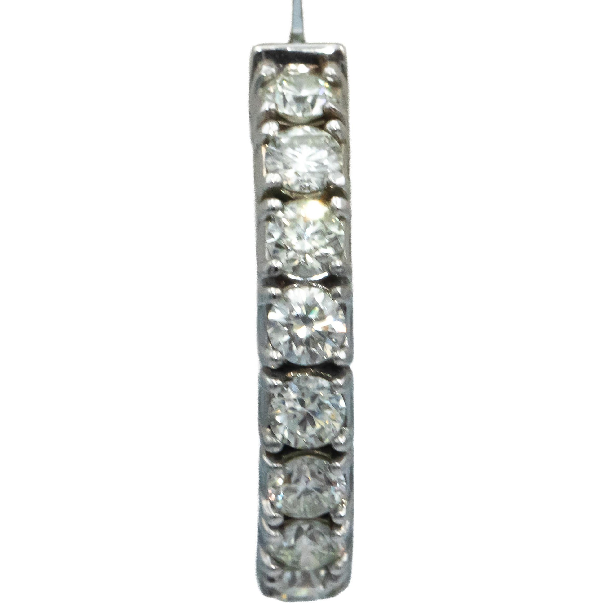 14k White Gold VS Round Diamond Inside Out Circle Hoop Earrings 5.41CT