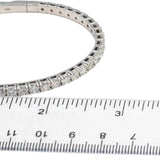 Round Diamond 18k White Gold Flexible Bangle Bracelet 7.90CT