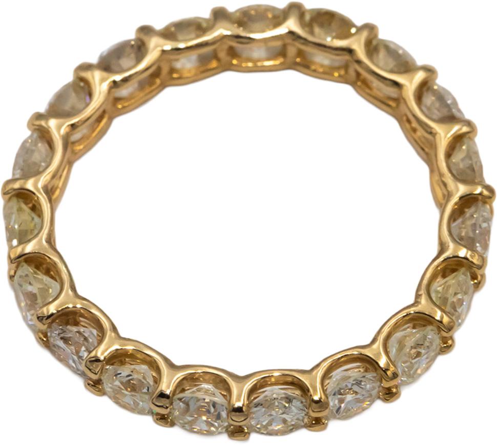 14k Yellow Gold VS Round Diamond Eternity Band Ring 2.94CT Size 7.25