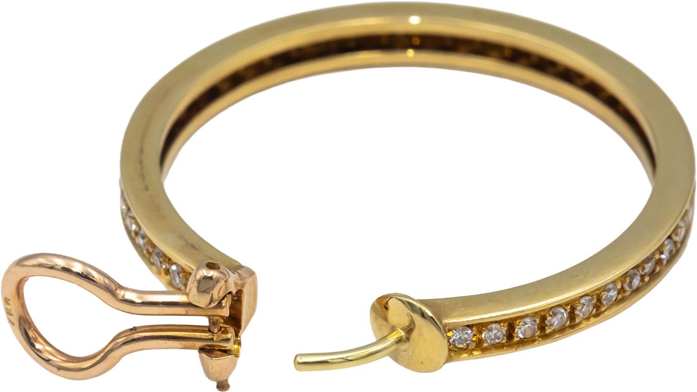 18k Yellow Gold VS Round Diamond Hoop Earrings 1.50CT