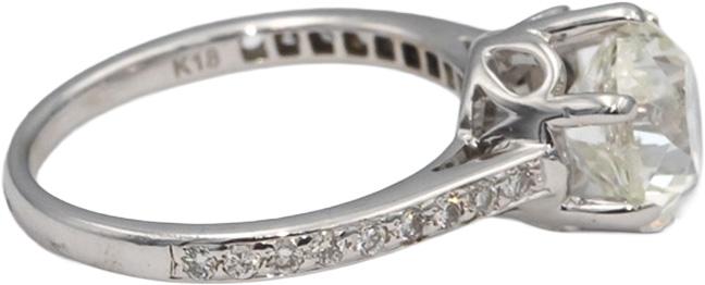 18k White Gold Round Diamond Engagement Wedding Ring 2.17CT w/ 2.01CT Center