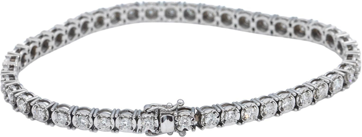 14k White Gold Jewelry Round Diamond Tennis Bracelet 3.67CT