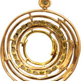 CGL Certified 18k Rose Gold Multi-Color Round Diamond Pendant Necklace 4.55CT