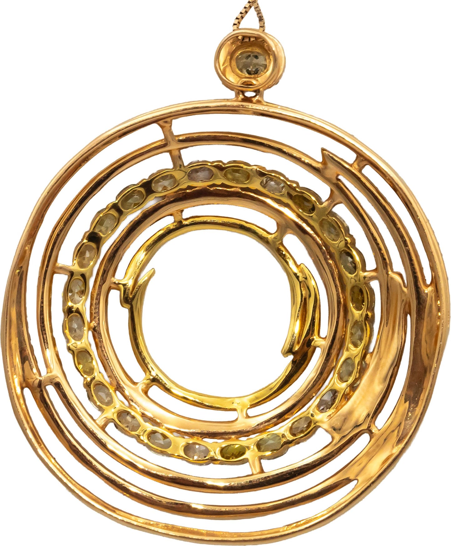 CGL Certified 18k Rose Gold Multi-Color Round Diamond Pendant Necklace 4.55CT