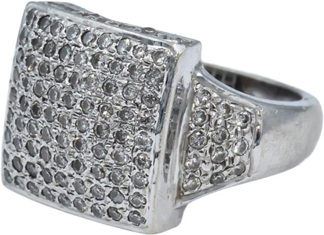 14k White Gold Round Diamond Cluster Cocktail Ring 0.55CT Size 6