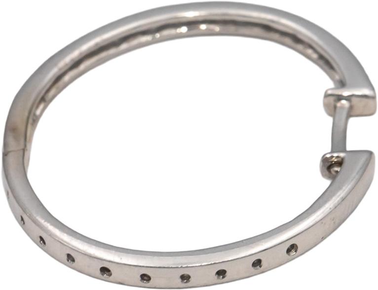 14k White Gold Round Diamond Inside Out Hoop Earrings 0.50CT