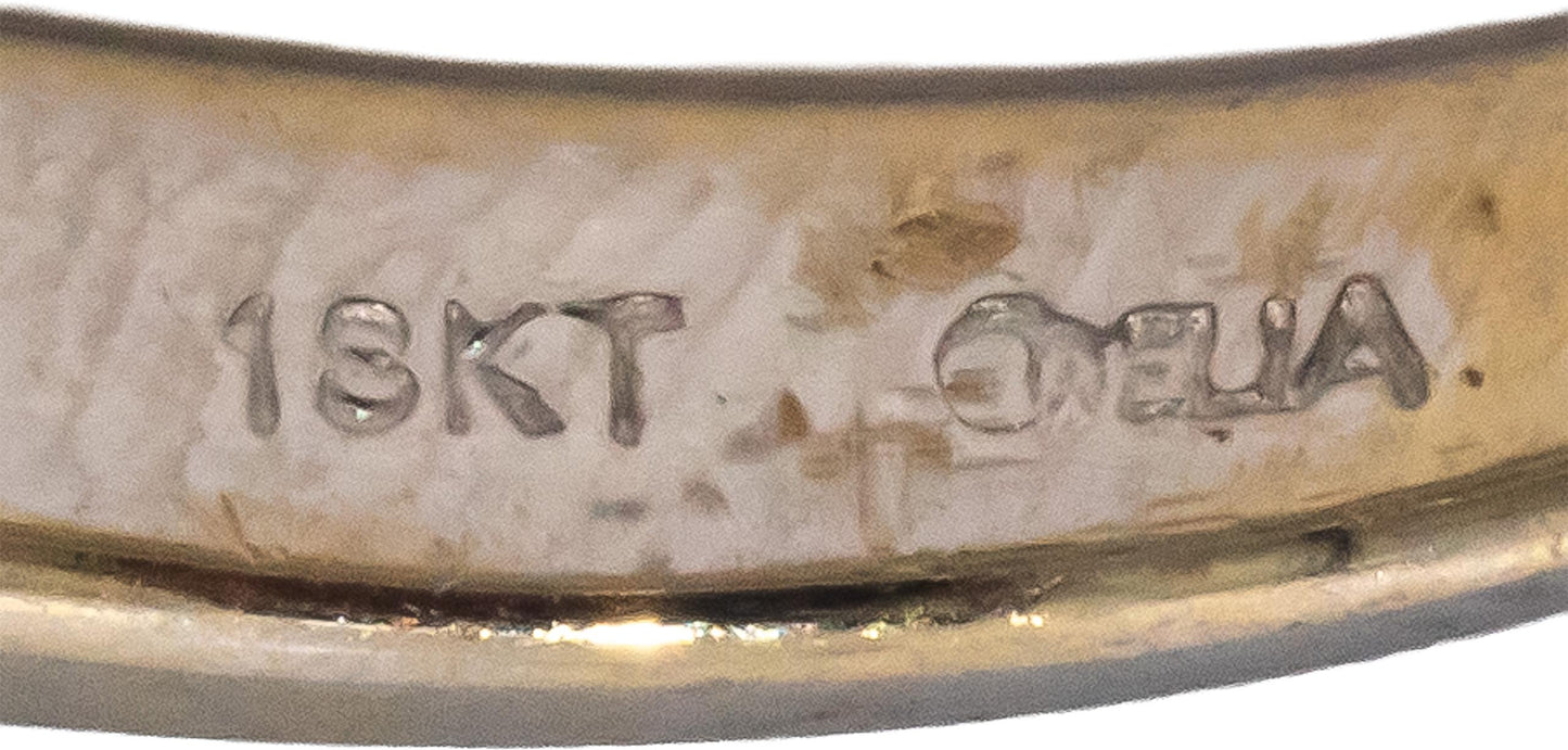 ODELIA Designer 18k White Gold Round Diamond Band Ring 0.75CT Size 7.5