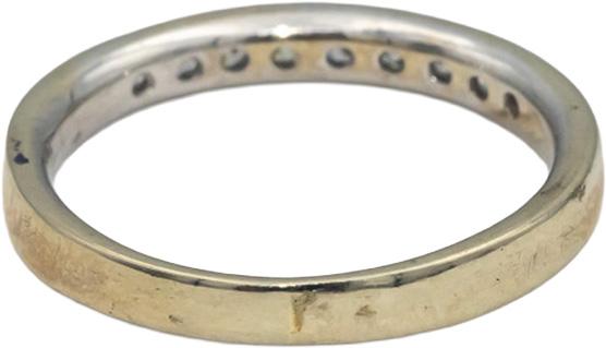 14k White Gold Round Channel Set Diamond Band Ring 0.20CT Size 6