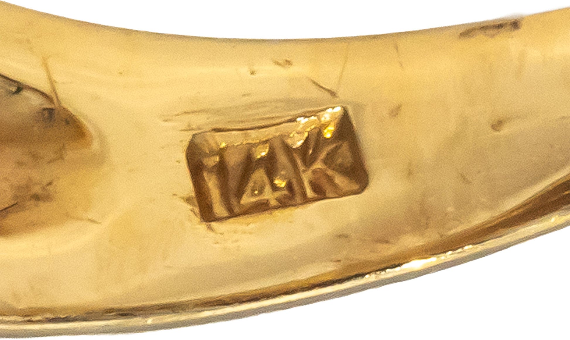 14k Yellow & White Gold Emerald & Diamond Cocktail Ring 0.60CT Size 7.5