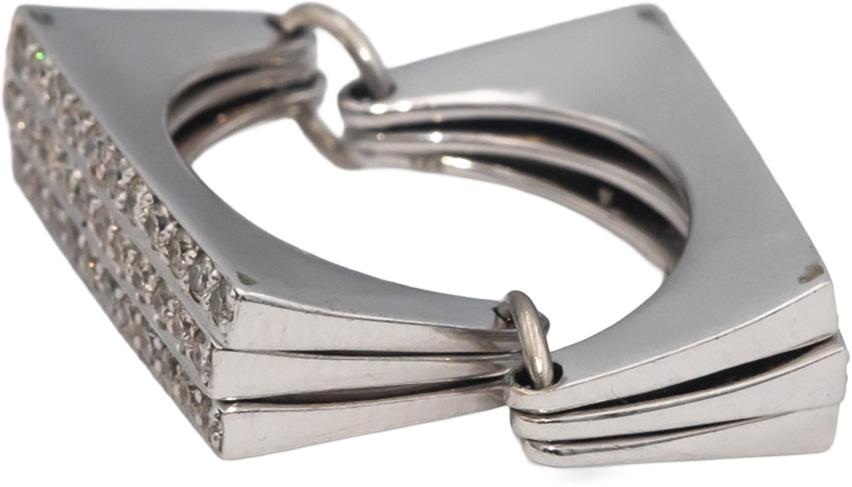 14k White Gold Round Diamond Geometric Multi-Band Ring 0.80CT Size 6.5
