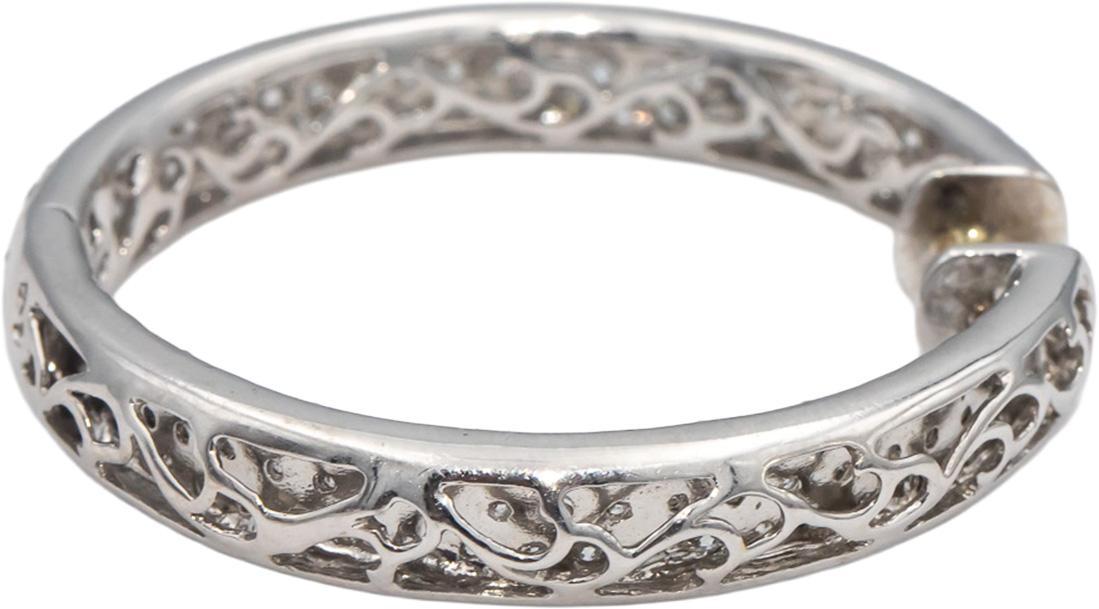 14k White Gold VS Round Diamond Cluster Inside Out Hoop Earrings 8.0CTW