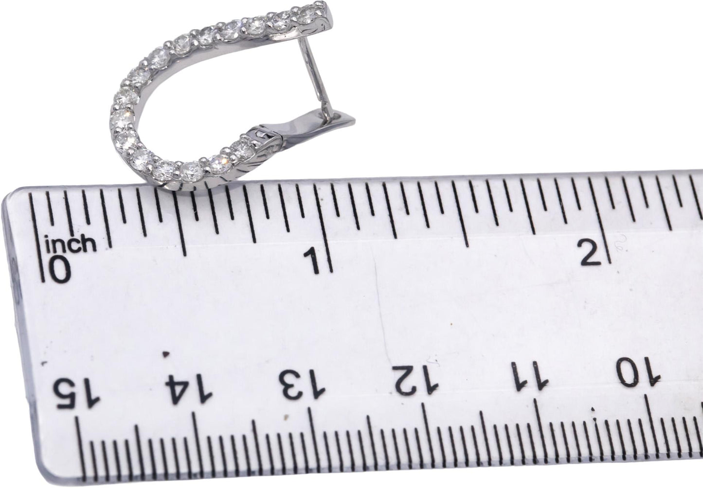 14k White Gold Round Diamond Spiral Hoop Earrings 1.43CT