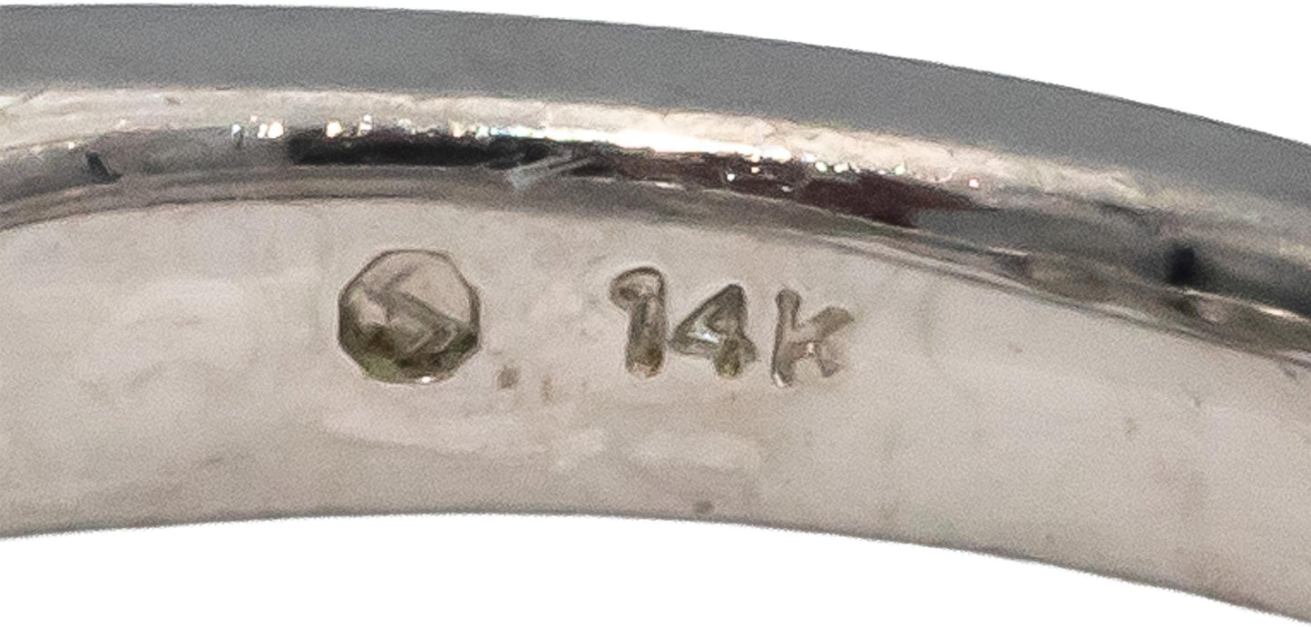 14k White Gold Round Diamond Five Stone Band Ring 0.75CT Size 7