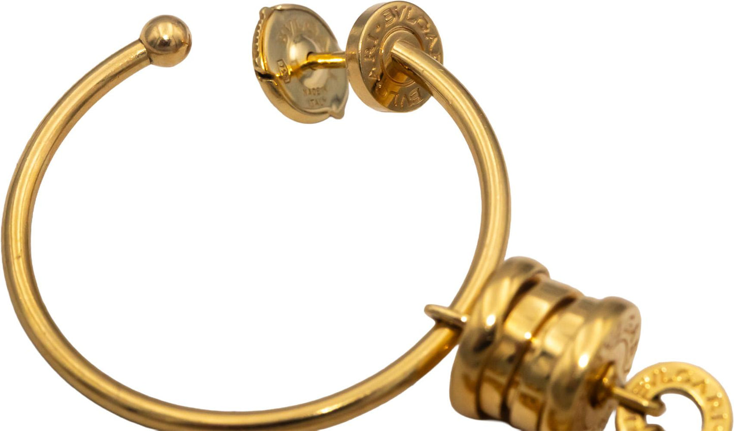 BVLGARI 18k Yellow Gold B.zero1 Dangling Drop Hoop Earrings