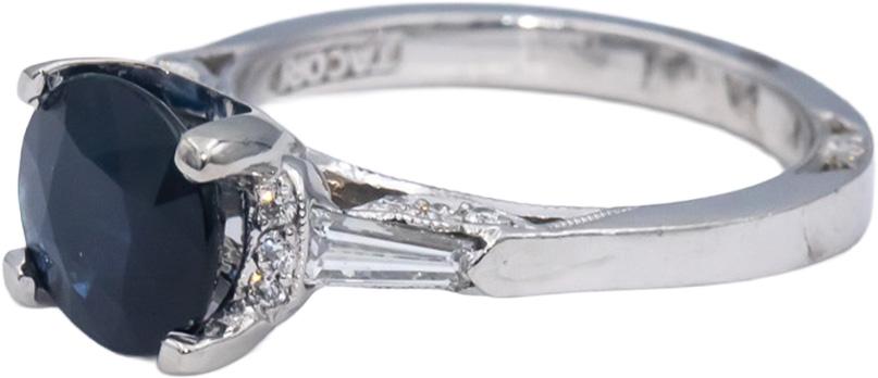 TACORI Platinum Blue Sapphire & Diamond Cocktail Ring 2.48CT Size 6.25