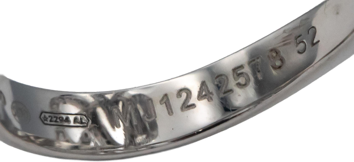 MONTBLANC 18k White Gold Diamond Flower Motif Cocktail Ring .70CT Size 6 Euro 52