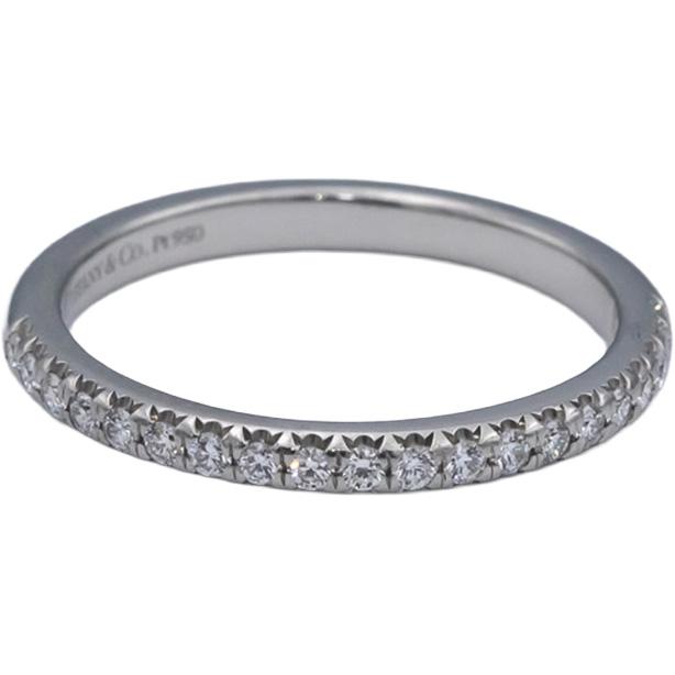 TIFFANY & CO. Platinum Round VS Diamond Band Ring 0.20CT Size 5