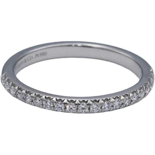 TIFFANY & CO. Platinum Round VS Diamond Band Ring 0.20CT Size 5