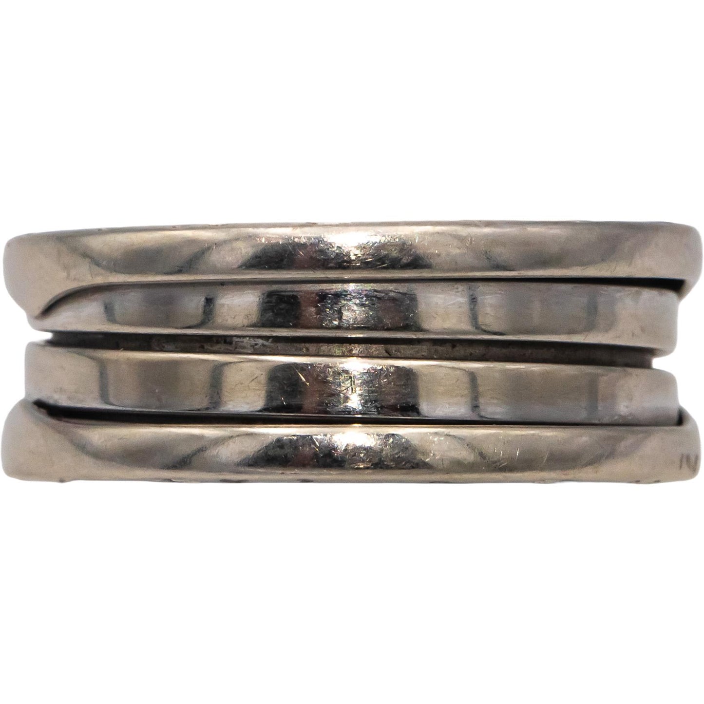 BVLGARI Designer 18k White Gold B.zero1 Four-Band Ring Size 8.5 Euro 58