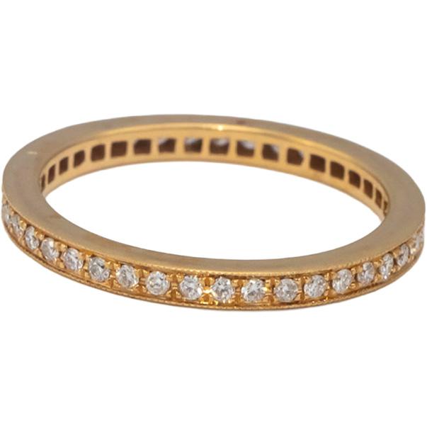 ODELIA 18k Rose Gold 0.50CT Round Diamond Eternity Band Ring 0.50CT Size 6.5