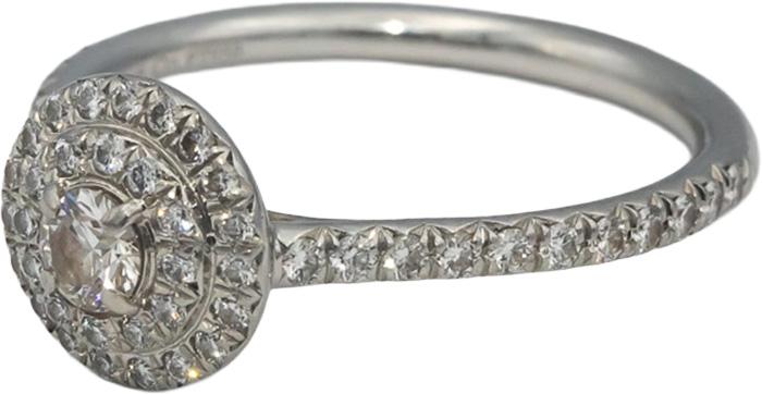 TIFFANY & CO. Platinum Diamond Soleste Double Halo Ring 1.0CT w/ .25CT Center