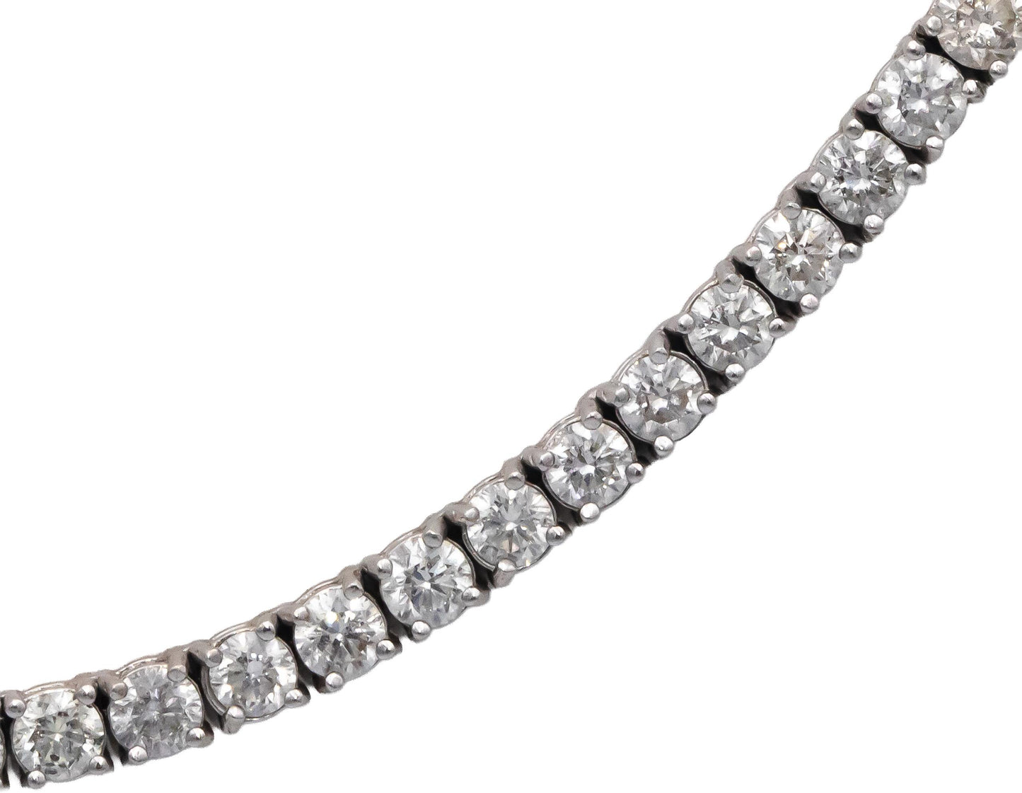 14k White Gold Lab-Grown Round Diamond Tennis Necklace 20.0CTW