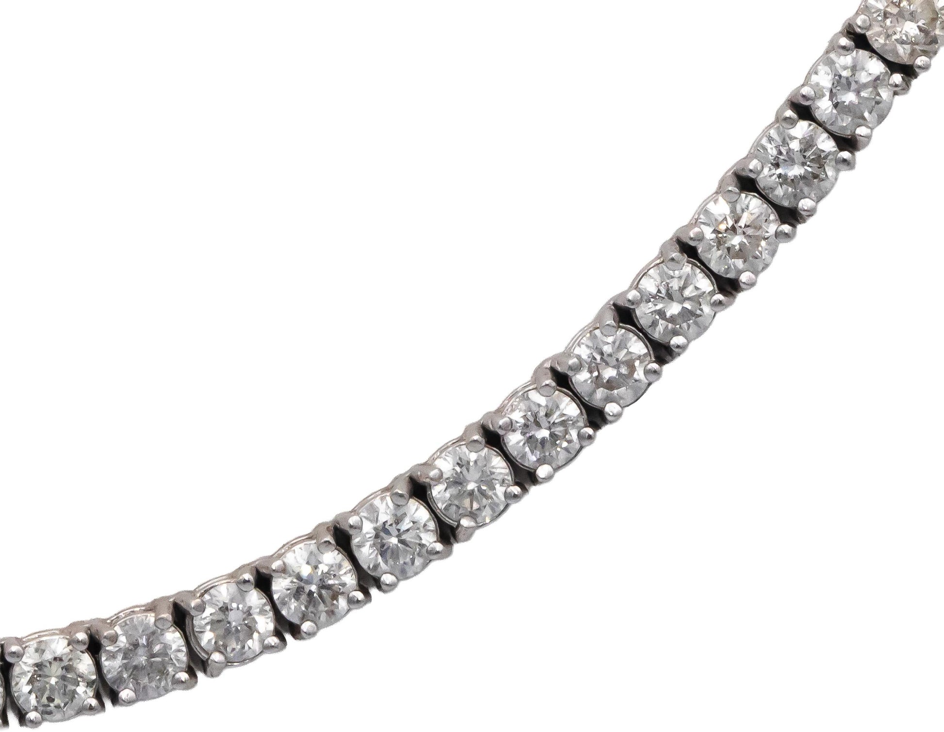 14k White Gold Lab-Grown Round Diamond Tennis Necklace 20.0CTW
