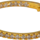 10k Yellow Gold Round Diamond Inside Out Hoop Earrings 5.0CT