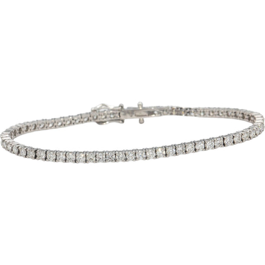 14k White Gold VS Round Diamond Tennis Bracelet 4.37CT