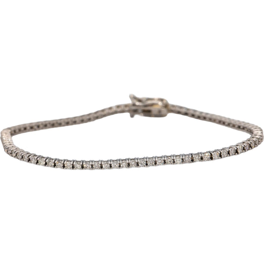 14k White Gold Round Diamond Tennis Bracelet 1.90CT