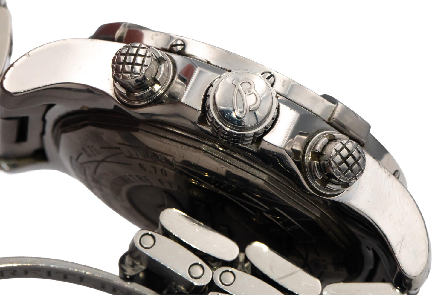 BREITLING Super Avenger II A13371 Stainless Steel Chronograph Watch w Box Papers