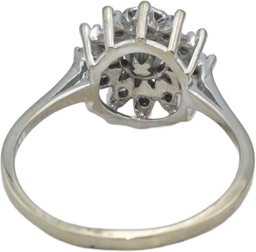 Vintage Antique 14k White Gold Round Diamond Halo Ring 0.25CT Size 9.25