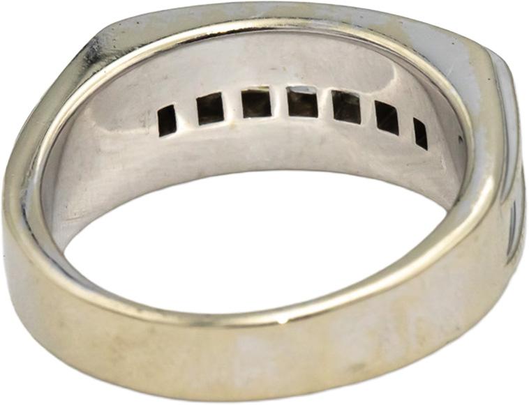 14k White Gold Princess Cut Channel Set Diamond Men's Band Ring 0.90CT Size 10