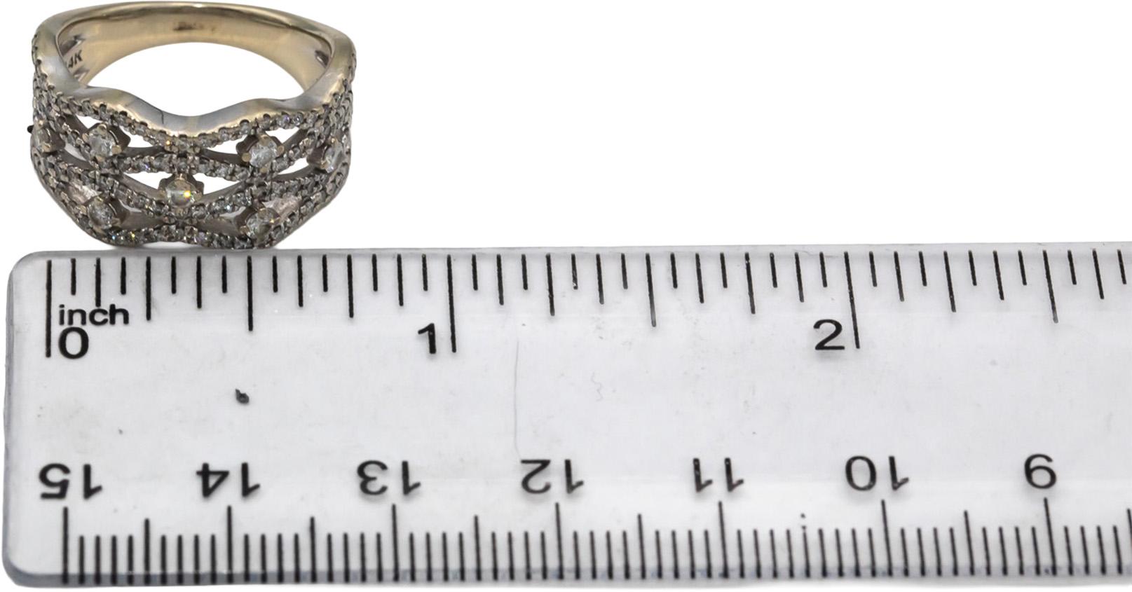 14k White Gold Round Diamond Cocktail Ring 0.50CT Size 6