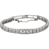 Vintage Antique Platinum VS Round Diamond Double Row Bracelet 3.50CT